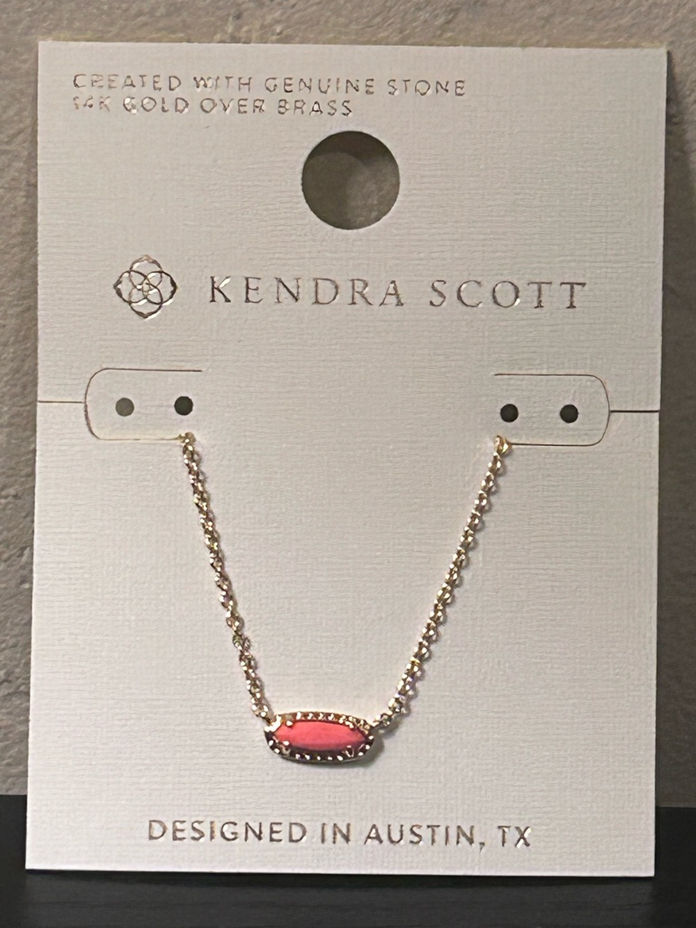 KENDRA SCOTT Gold Emma Coral Magnesite Pendant Necklace NWTS